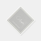 Monogram (naam & initiaal) Grijze standaard servet (Hoek)