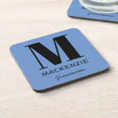 Monogram Naam Initiaal Groomsman Bier Onderzetter (Linkerzijde)