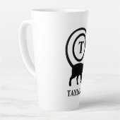 Monogram Naam Initiaal Kitty Cat Lover White Black Latte Mok (Linkerhoek)