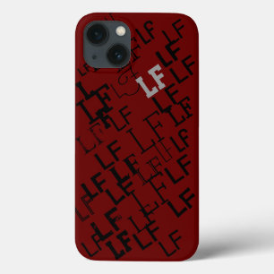 monogram naam-initialen patroon iPhone 13 hoesje