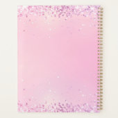 Monogram Naam Initialen Roze Paarse Glitter Planner (Achterkant)