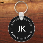 Monogram Naam Initialen Sleutelhanger (Voorkant)