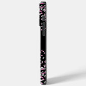 Monogram naam initialen zwart roze zilver glitters Case-Mate iPhone case (Achterkant / Links)