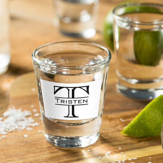 Monogram Naam Klassieke Initialen Aangepast Shot Glas