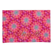 Monogram Naam Kleurrijk Blauw Sterrenpatroon | Kussensloop (Voorkant-Rechts)