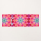 Monogram Naam Kleurrijk Blauw Sterrenpatroon | Yogamat (Achterkant (horizontaal))