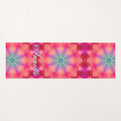 Monogram Naam Kleurrijk Blauw Sterrenpatroon | Yogamat (Voorkant (horizontaal))