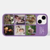 Monogram Naam Lavender Paars 6 Foto Collage Case-Mate iPhone Case (Achterkant (horizontaal))