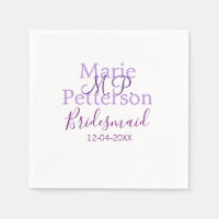 Monogram naam letter bruidsmeisje bruiloft meisjes