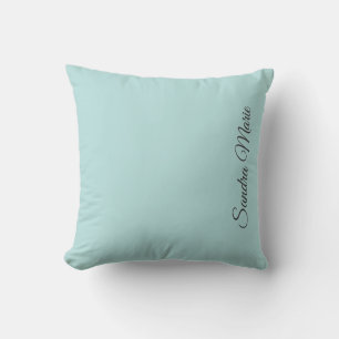 Monogram naam licht aqua effen kleur kussen