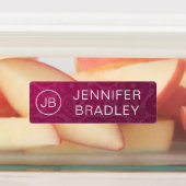 Monogram Naam Luxury Red Gold Paisley Pattern Labels (Aangebracht)