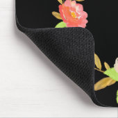 Monogram Naam Meisje Oranje en Roze Floral Muismat (Hoek)