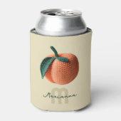 Monogram Naam Minimale moderne gehaakte perzik Blikjeskoeler (Blikje Voorkant)