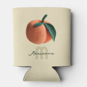 Monogram Naam Minimale moderne gehaakte perzik Blikjeskoeler (Achterkant)