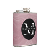 Monogram Naam Modern Elegant Marble Cute Chic Heupfles (Rechts)