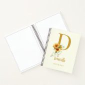 Monogram naam modern floraal schetsboek notitieboek (Binnen)