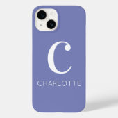 Monogram naam Modern Periwinkle Case-Mate iPhone Case (Achterkant)