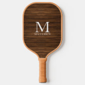 Monogram Naam Modern Rustic Wood White Cute Pickleball Paddle (Voorkant)