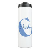 Monogram Naam Modern Typografie Thermosbeker (Voorkant)