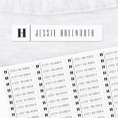 Monogram & Naam Modern | Zwart-wit Iron-on Labels