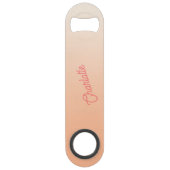 Monogram Naam Moderne Perzik Speed Flessenopener (Achterkant)