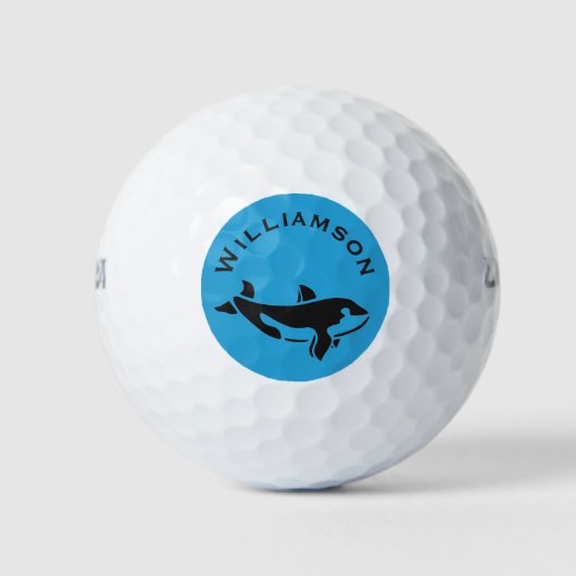 Monogram Naam Ocean Beach Whale Golfballen (Voorkant)
