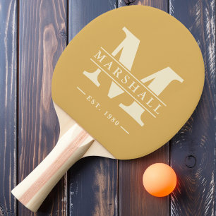 Monogram & naam overlay zand zonsopgang tafeltennisbatje