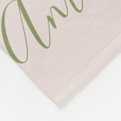 Monogram Naam Patroon Olijfgroen Fleece Deken (Hoek)