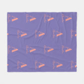 Monogram Naam Patroon Paars Roze Fleece Deken (Voorkant (Horizontaal))