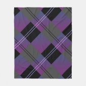 Monogram Naam Plaid Paarse Fleece Deken (Voorkant)