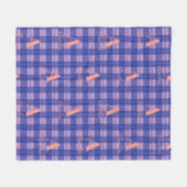 Monogram Naam Plaid Paarse Roze Fleece Deken (Voorkant (Horizontaal))