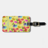 Monogram Naam Rainbow Macaron Cookies Pattern Bagagelabel (Voorkant horizontaal)