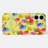 Monogram Naam Rainbow Macaron Cookies Pattern Case-Mate iPhone Case (Achterkant (horizontaal))