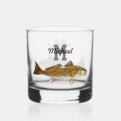 Monogram Naam Redfish Vist Mannen Whisky Glas (Voorkant)
