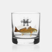 Monogram Naam Redfish Vist Mannen Whisky Glas (Achterkant)