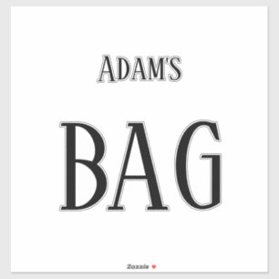 Monogram Naam Reizen Aangepaste Zwarte Tekst Vet T Sticker