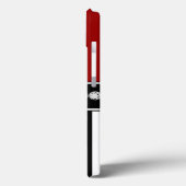 Monogram Naam Rode Zwarte Stripes Patroon Case-Mate iPhone Case (Achterkant / Links)