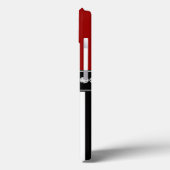 Monogram Naam Rode Zwarte Stripes Patroon Case-Mate iPhone Case (Achterkant / Links)