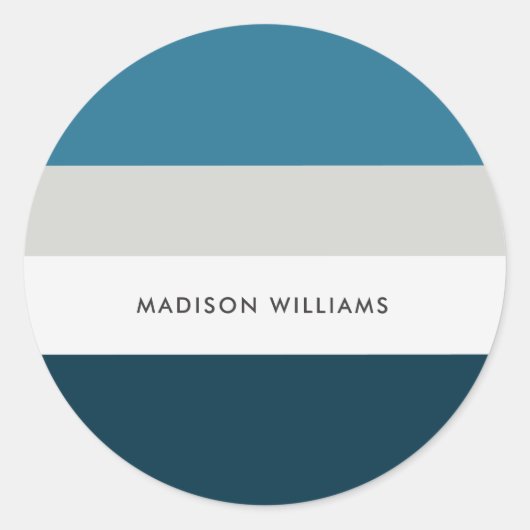 monogram, naam, ronde sticker (Voorkant)