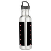 Monogram naam Roos Gold Black Polka Dot Waterfles (Achterkant)