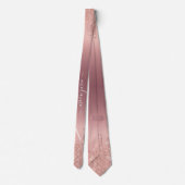 Monogram naam Roos Gold Blush Glitter Party Stropdas (Achterkant)