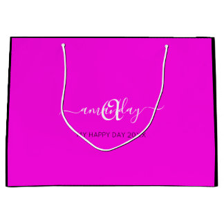 Monogram Naam Roze Bridal Sweet16th Wedding Groot Cadeauzakje