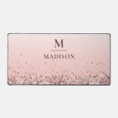Monogram Naam Roze Glitter Stijlvol Monogrammen Bureaumat (Voorkant)