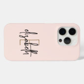 Monogram Naam Roze Gold Modern Case-Mate iPhone Case (Achterkant (horizontaal))