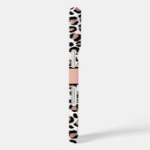 Monogram naam roze goud zwart luipaardprint Case-Mate iPhone case (Achterkant / Rechts)
