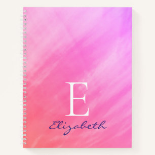 Monogram naam Roze ketchpad Notitieboek