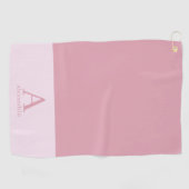 Monogram Naam Roze Matig Minimaal Golfhanddoek (Horizontaal)