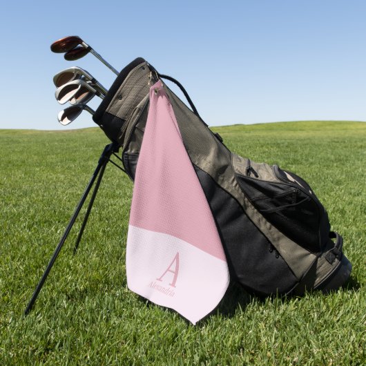 Monogram Naam Roze Matig Minimaal Golfhanddoek (Groen)