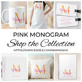 Monogram Naam Roze Script Schort