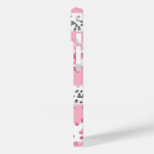 Monogram Naam Roze Wit Grijs Glitter Trendy Case-Mate iPhone Case (Achterkant / Links)